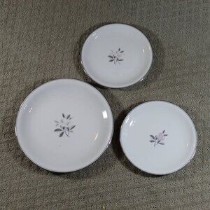 Set of 3 Noritake China ROSALES 5790 1 Dinner Plate 10 3/8" & 2 Salad Plates 8"